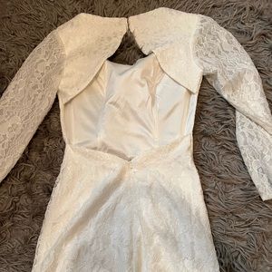 Short lace open back dress